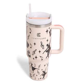 Dancers Music Symbols 40oz Tumbler with Handle     - Chickie Collective