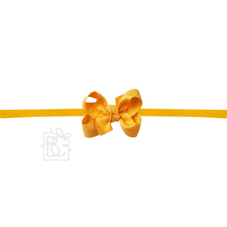 Yellow Gold Small Nylon Pantyhose Headband with Bow Kids Hair Accessories - Chickie Collective