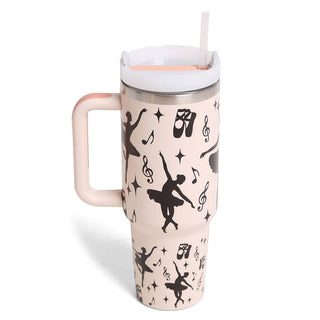 Dancers Music Symbols 40oz Tumbler with Handle  DANCE ONE SIZE  - Chickie Collective