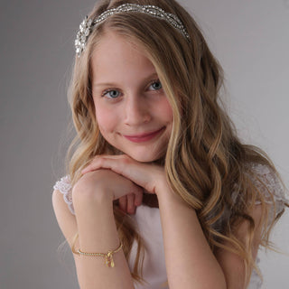 Kids 14K Gold-Plated Cross Bracelet Baby Girl Baptism Gift - Chickie Collective