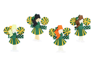 Forest Green and Yellow Gold Cheerleader Hair Clip Kids Hair Accessories - Chickie Collective