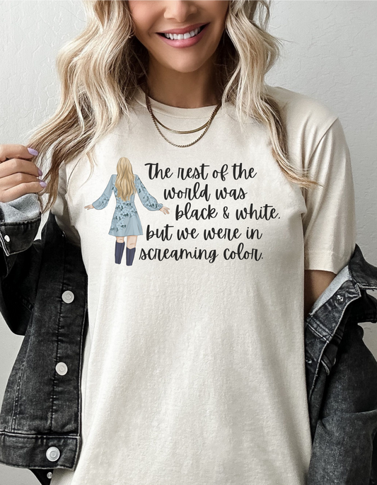 Taylor Swift Preppy Picture T-Shirt - The Rest of The World Was Black & White