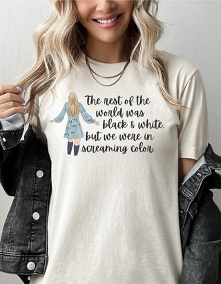 Taylor Swift Preppy Picture T-Shirt - The Rest of The World Was Black & White T-Shirt    - Chickie Collective