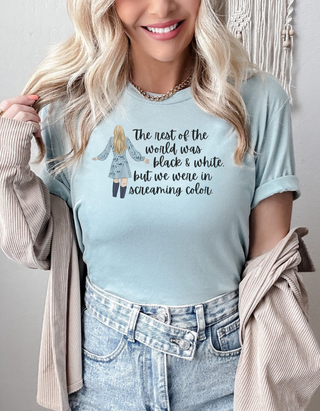 Taylor Swift Preppy Picture T-Shirt - The Rest of The World Was Black & White T-Shirt    - Chickie Collective