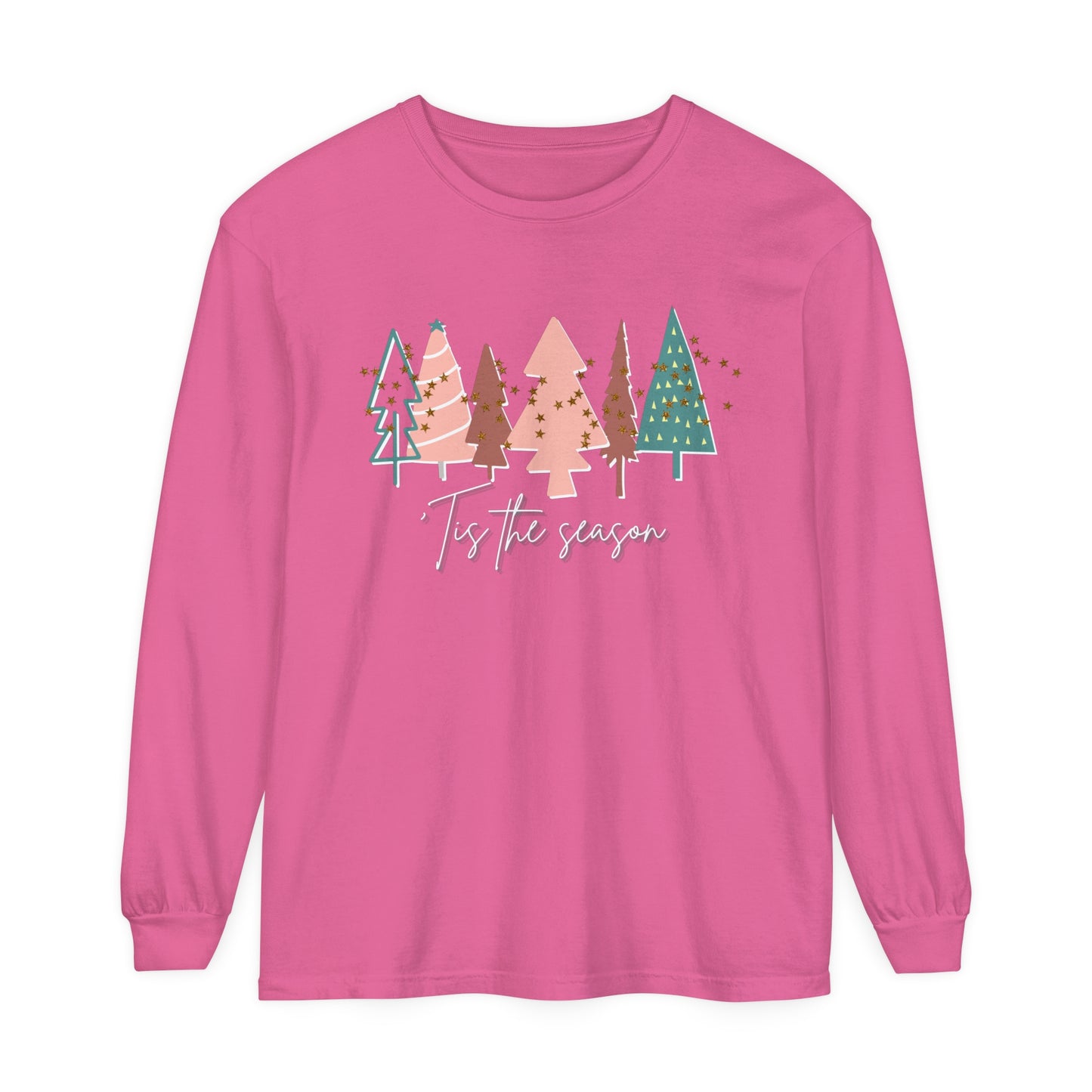 Embrace comfort and style with the Printify Tis the Season Christmas Tree Shirt by Comfort Colors. An essential addition to your winter wardrobe.