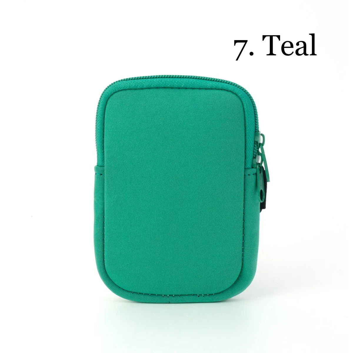 A Kaydee Lynn Tumbler Zip Pouch with the words 7 teal on it.