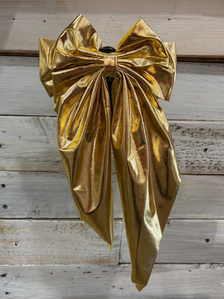 Gold Metallic Game Day Bow