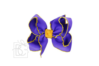 Crochet Edge Bows  (Purple & Yellow Gold)     - Chickie Collective