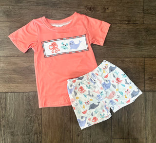 Ocean Friends Boys Shirt and Short Summer Set - Chickie Collective