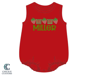 Baby Boy Red Onsie  - Strawberry Designs