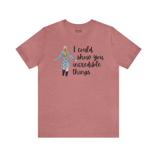 Taylor Swift Preppy Picture T-Shirt - I Could Show You Incredible Things T-Shirt Heather Mauve S  - Chickie Collective