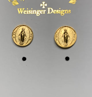 Virgin Mary Stud Earrings - Chickie Collective
