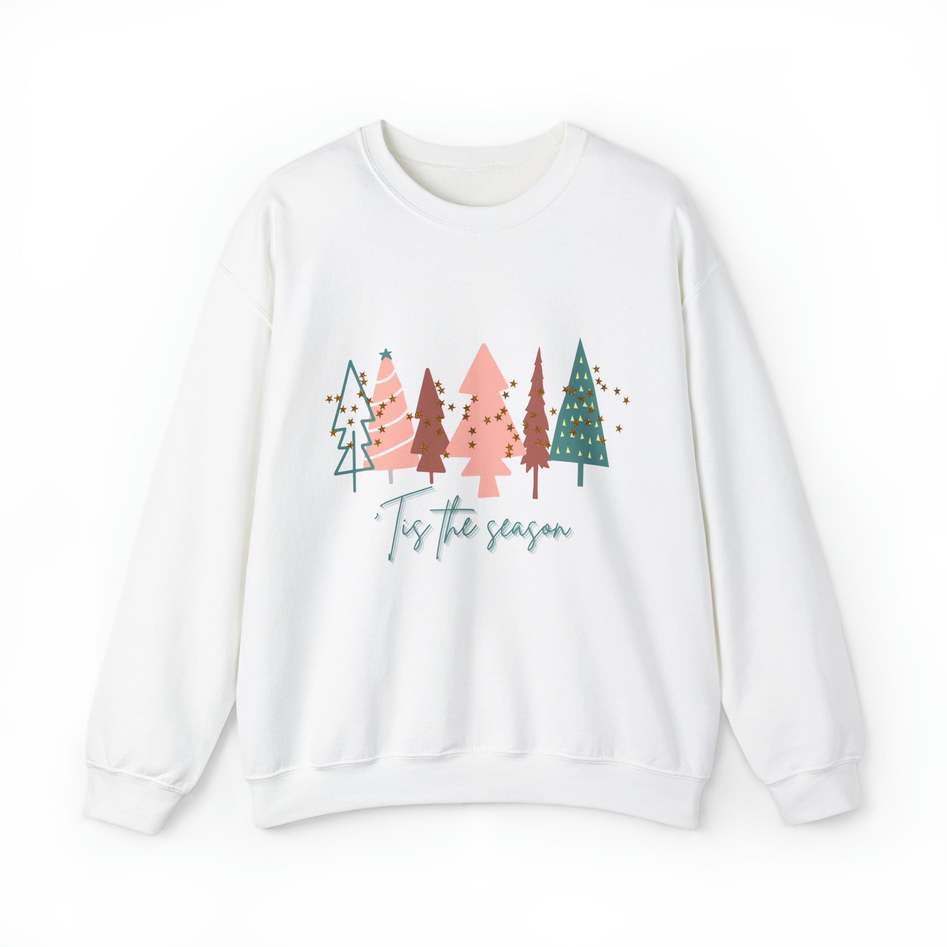 A Printify Christmas Tree Sweatshirt, cozy and heavy blend crewneck.