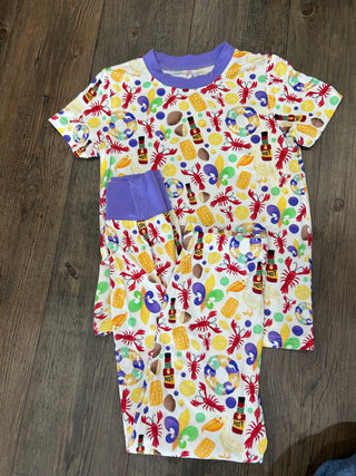 Mardi Gras Crawfish Pajamas Kid's Pajamas - Chickie Collective