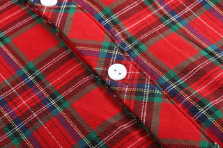 Red and Green Tartan Boy Dress Shirt: Boys Polo - Chickie Collective