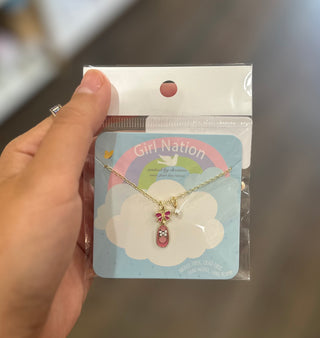 Sweet Petite Necklace- Crystal Ballet Shoe - Chickie Collective