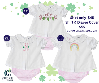 St. Patrick’s Day  Monogram Preorder ☘️ Baby Girl Diaper Set