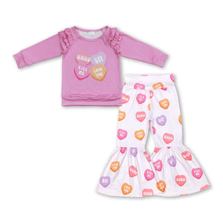 Girls Messenger Heart Valentines Set Girls Outfit - Chickie Collective