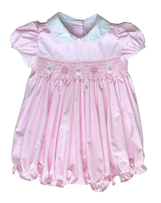 Light Pink Smocked Bunny Bubble Girls Bubble - Chickie Collective