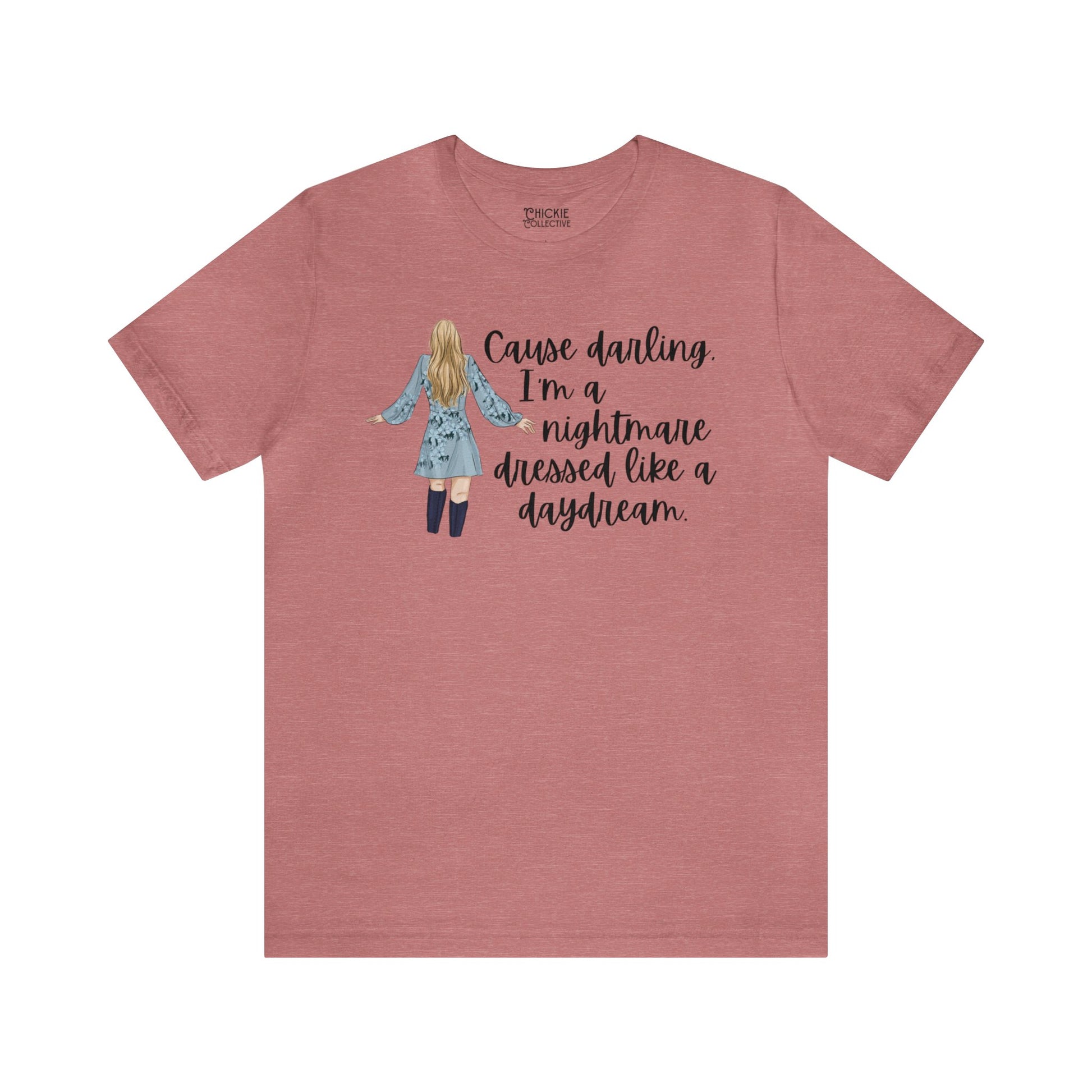 Taylor Swift Preppy Picture T-Shirt - Cause Darling I'm A Nightmare T-Shirt Heather Mauve S  - Chickie Collective