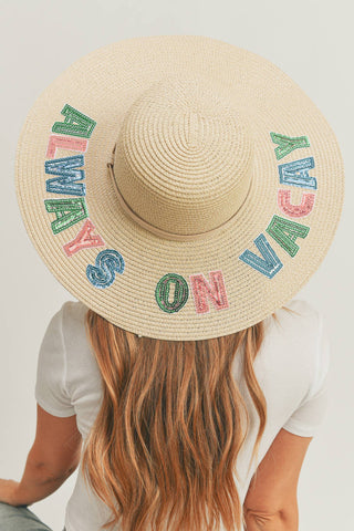 'Always On Vacay' Sequin Sun Hat     - Chickie Collective