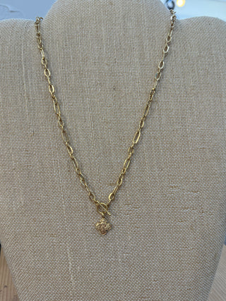 18 Inch Front Toggle Necklace with Cross Medal Necklace    - Chickie Collective