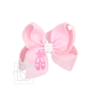 Embroidered Ballet Shoes Crochet Edge Bow Kids Hair Accessories - Chickie Collective