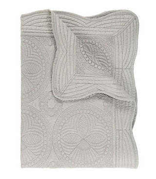 Heirloom Quilt - Baby Quilt Blanket Swaddle Monogram Grey - Chickie Collective