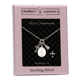 First Communion Miraculous Medal Necklace for Girls & Kids - Chickie Collective