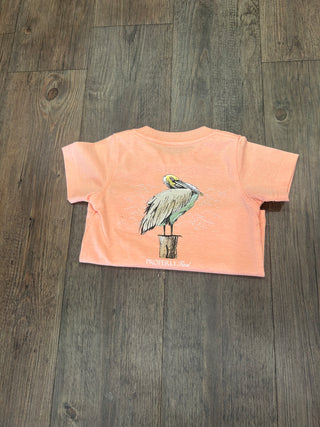 Boys Pelican SS Melon Heather Kid's T-shirts - Chickie Collective