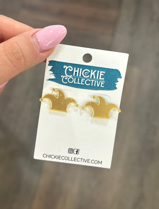 Acrylic Glitter Mardi Gras Earrings Earrings - Chickie Collective