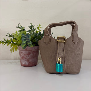 Khaki Mini Bucket Purse