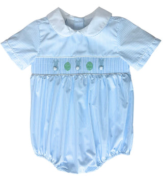 Light Blue Smocked Bunny Bubble Boys Bubble - Chickie Collective