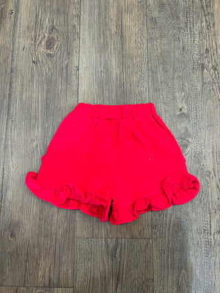 Knit Ruffle Shorts Red Girls Shorts - Chickie Collective
