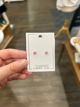 Alli Pink Screwback Stud Earrings Earring - Chickie Collective