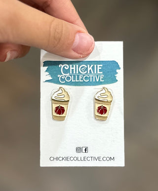 Pumpkin Latte Stud Earrings Earrings - Chickie Collective