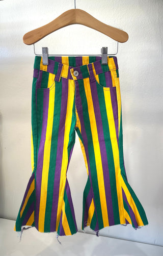 Girls' Mardi Gras Denim Srtipe Jeans - Chickie Collective