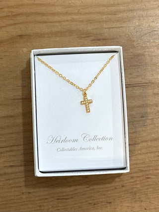 Seed Pearl Gold Cross Child Necklace Necklace    - Chickie Collective