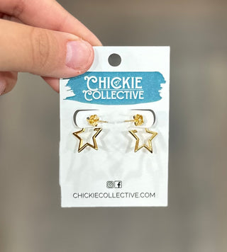 Gold Star Stud Earrings Earrings - Chickie Collective