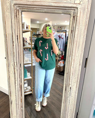 LDC Christmas Candy Cane Casual T Shirt - Chickie Collective