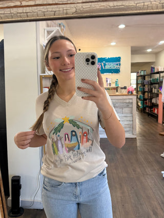 Women’s Colorful Nativity Scene T-shirt Womens T-Shirt - Chickie Collective