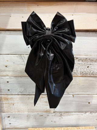 Black Metallic Game Day Bow