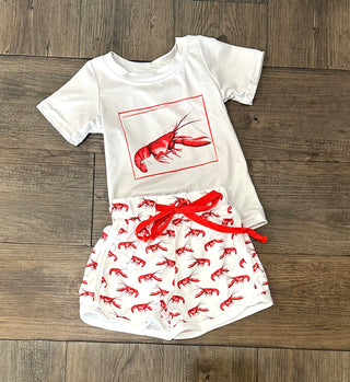Short Sleeves Crawfish Top Shorts Kids Boys Clothes Set - Chickie Collective