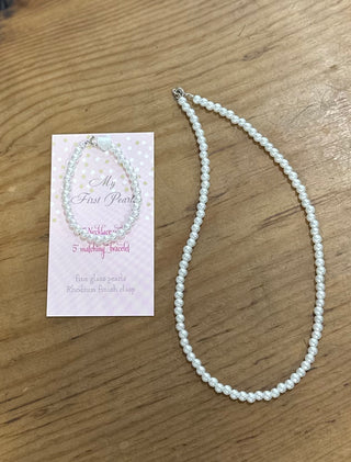 My First Pearls Necklace and Bracelet Set Kid's Jewelry    - Chickie Collective