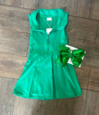 Green Girls Athletic Dress Baby & Toddler Dress - Chickie Collective