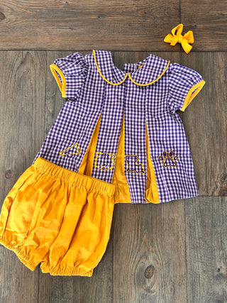 Tiger Purple/Gold 4 Logos Bloomer Set