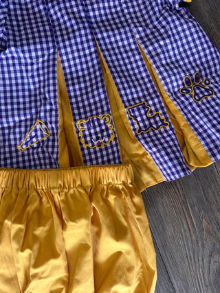 Tiger Purple/Gold 4 Logos Bloomer Set