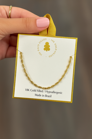 18K Gold Rope Chain Bracelet Bracelet - Chickie Collective