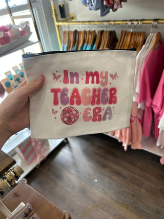 In My Teacher Era Zip Pouch: Disco Zipper Bag - Chickie Collective