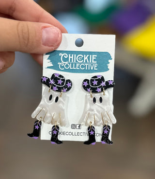 Ghost Boot Halloween Earrings Earrings - Chickie Collective